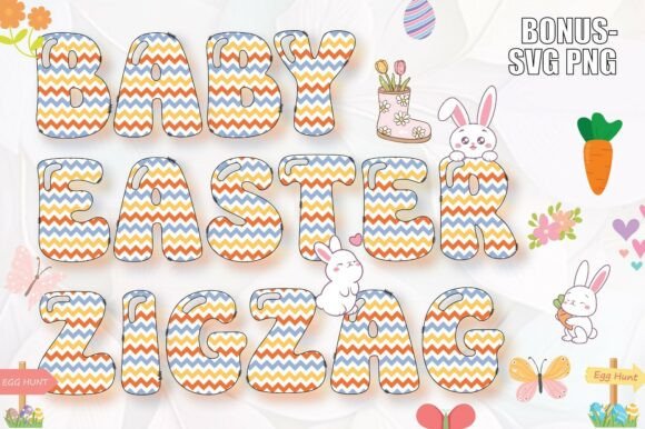 Baby Easter Zigzag Font