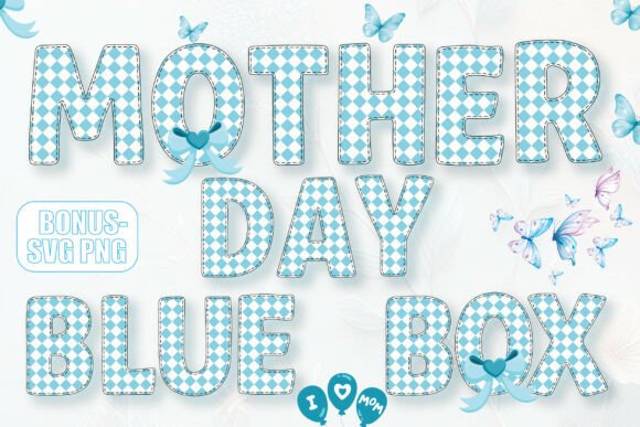 Mother Day Blue Box Font for Business