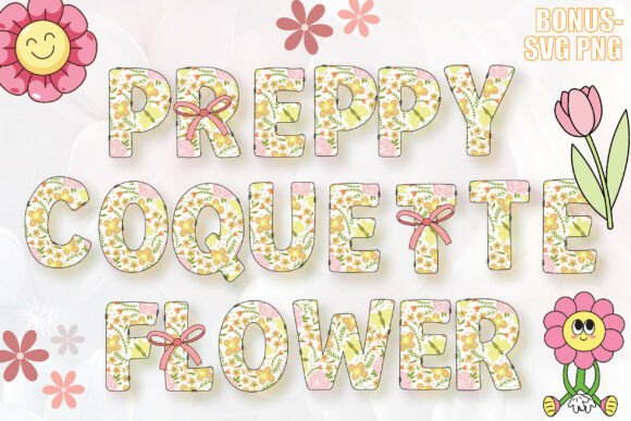 Preppy Coquette Flower Font for Creative Projects